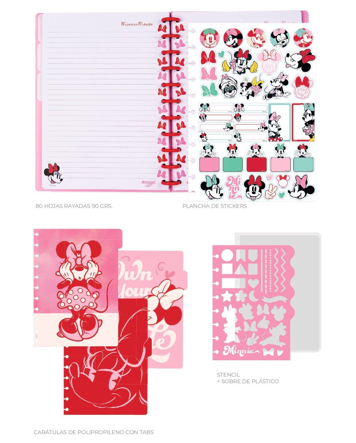 Cuaderno de Discos Carta Minnie Mouse