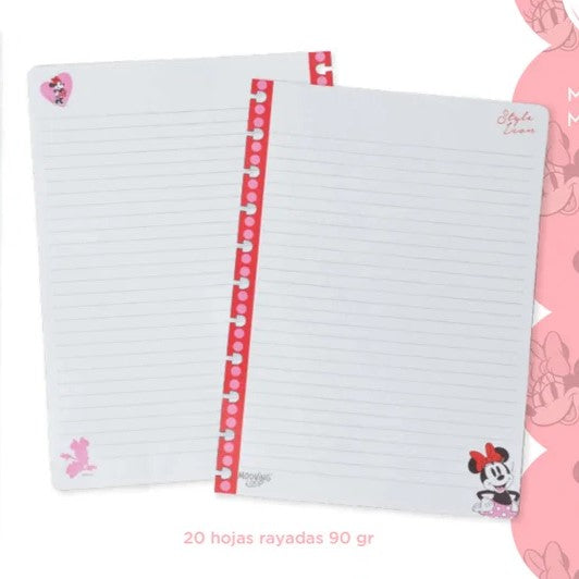 Repuesto de Hojas Carta Minnie Mouse