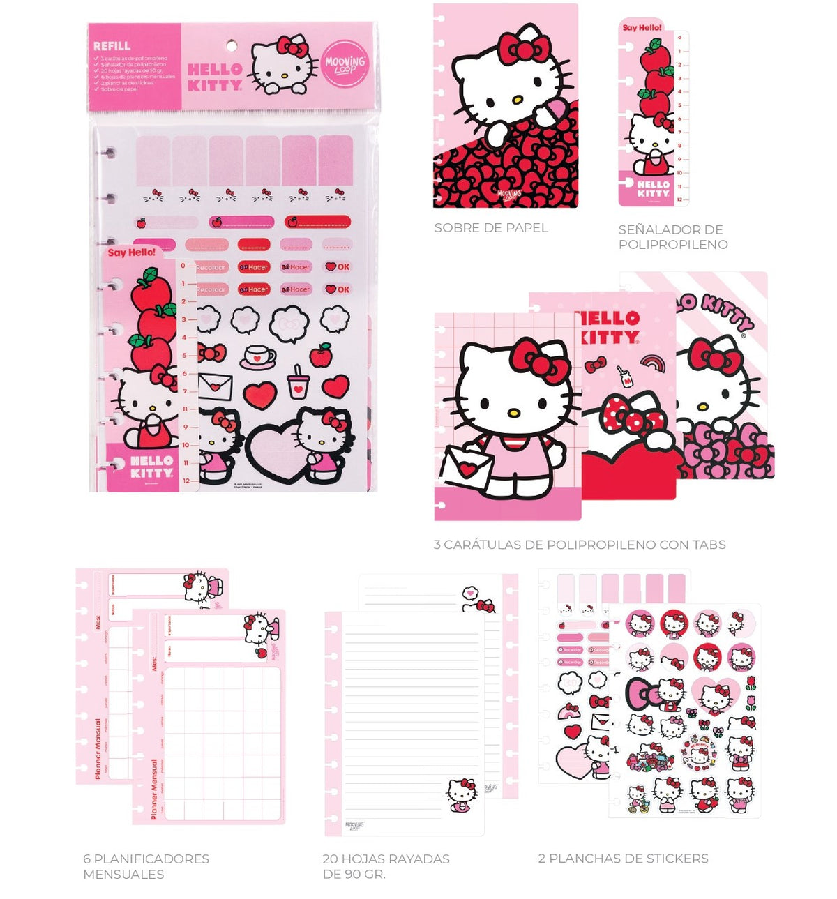 Repuesto de Hojas A5 Hello Kitty