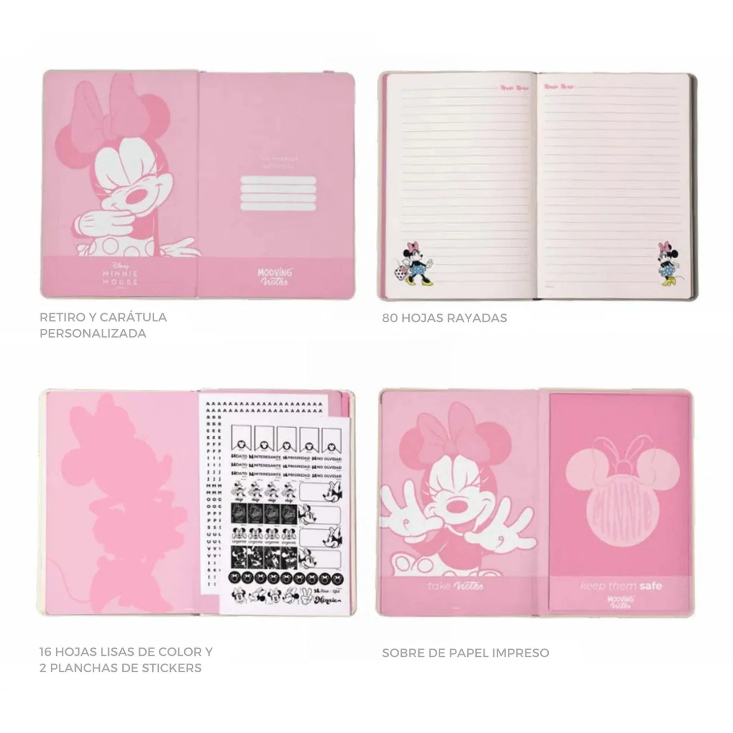 Cuaderno Mooving Notes A5 Minnie Mouse Rayado